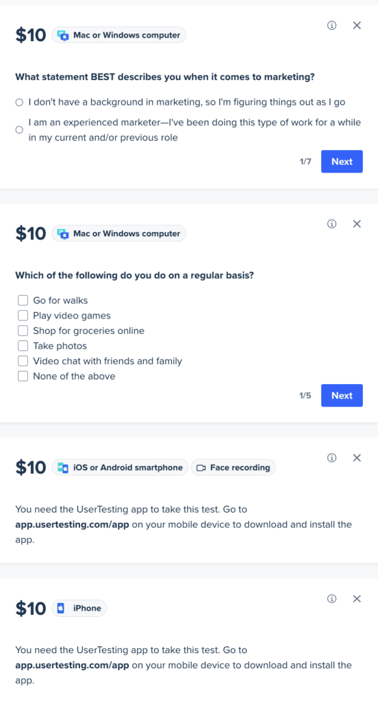what user testing looks like